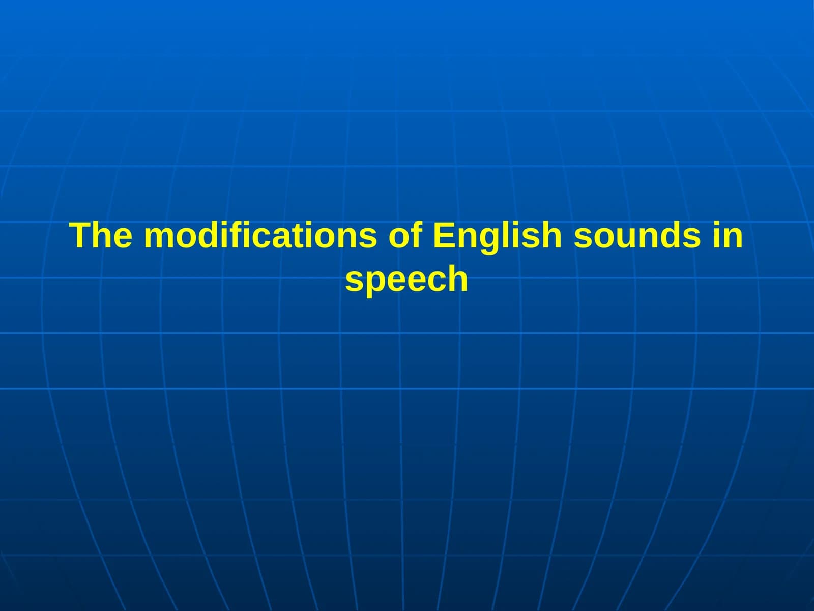 The Phonological Analysis of English Speech Sounds