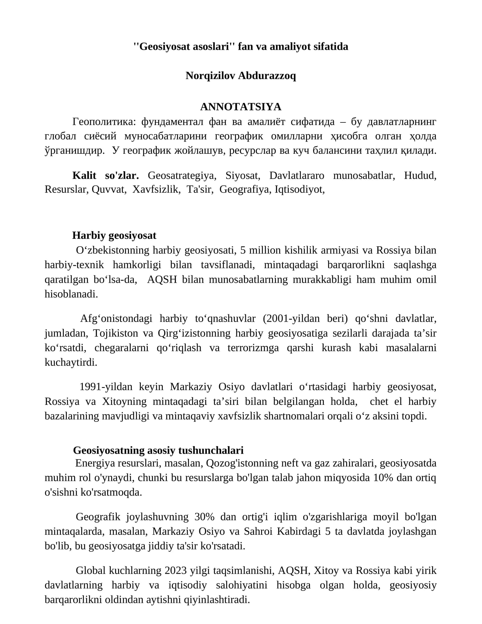 Geosiyosat asoslari