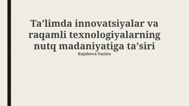 Raqamli inqilob va nutq madaniyati