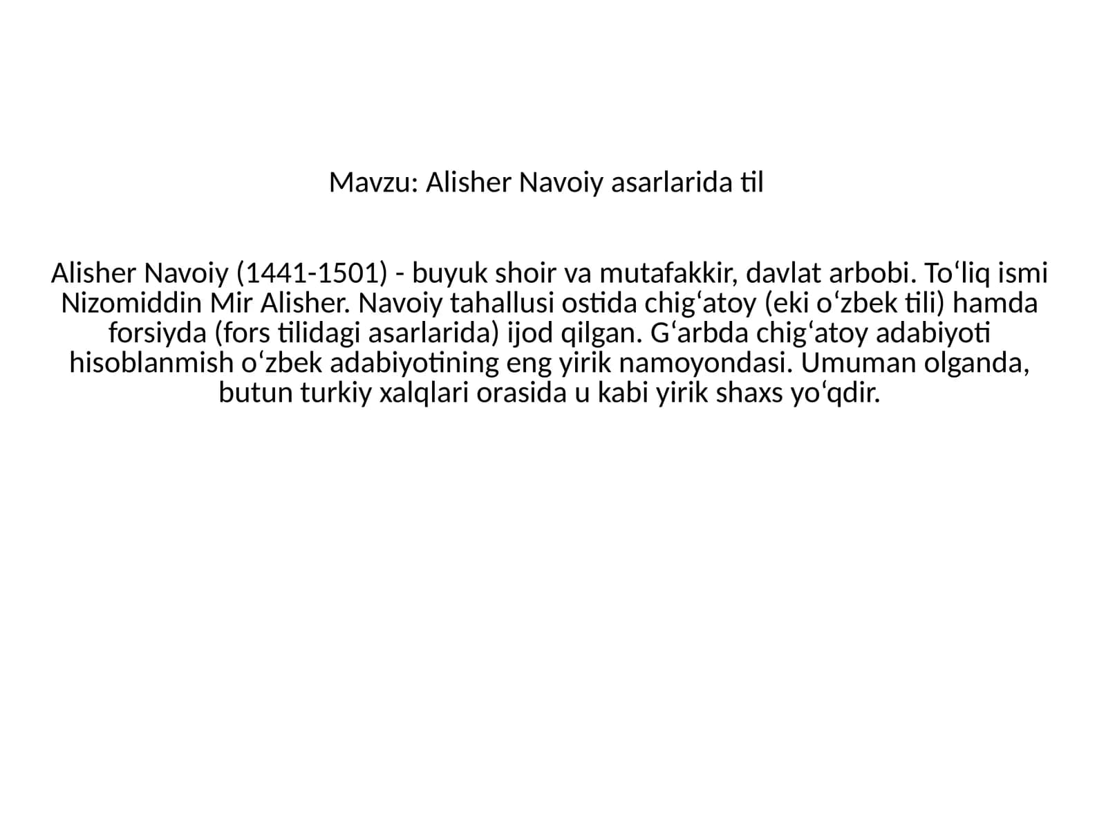 AlisherNavoiyasarlaridatil