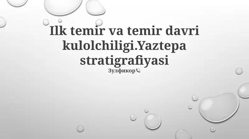 Yaztepa stratigrafiyasi