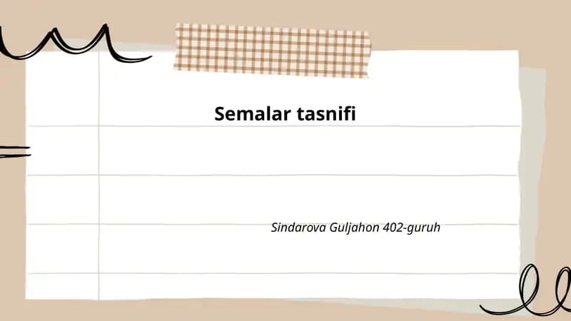 Semalar tasnifi