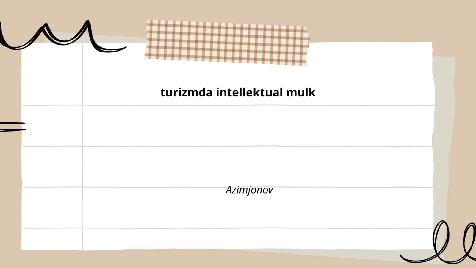 Turizmda intellektual mulk