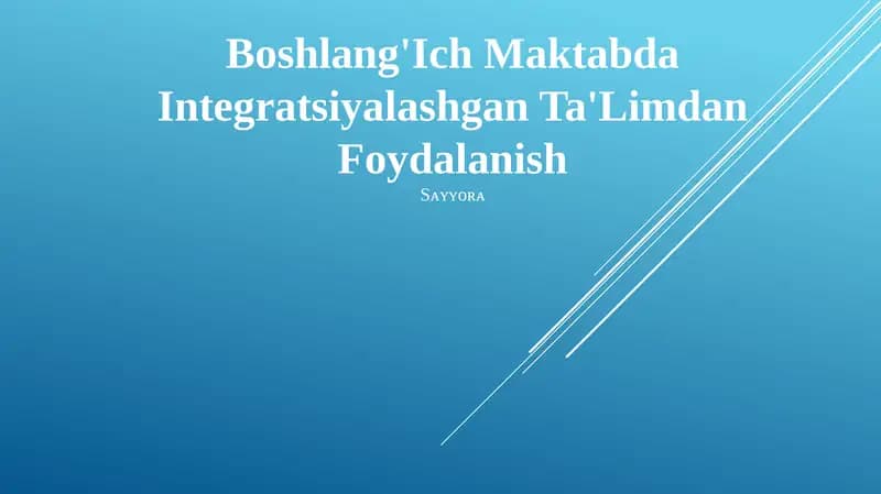 Integratsiyalashgan Ta'lim