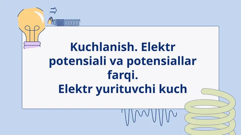 Elektr potensiali va potensiallar farqi