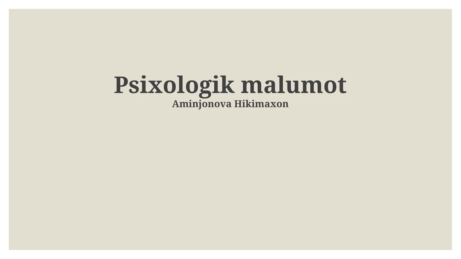 Psixologik malumot