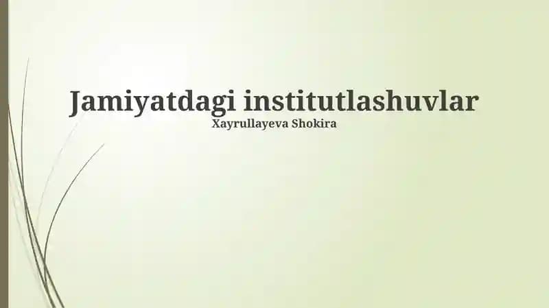 Institutsionallashuv