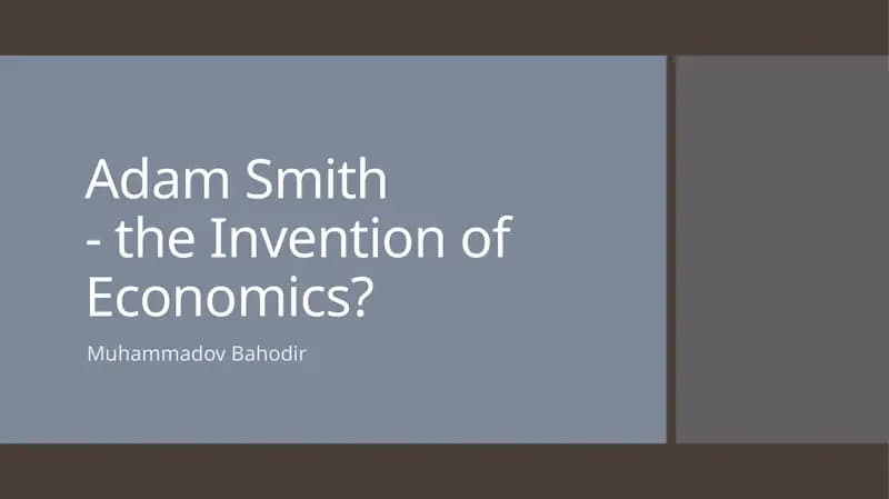 Adam Smith- the Invention of Economics?
