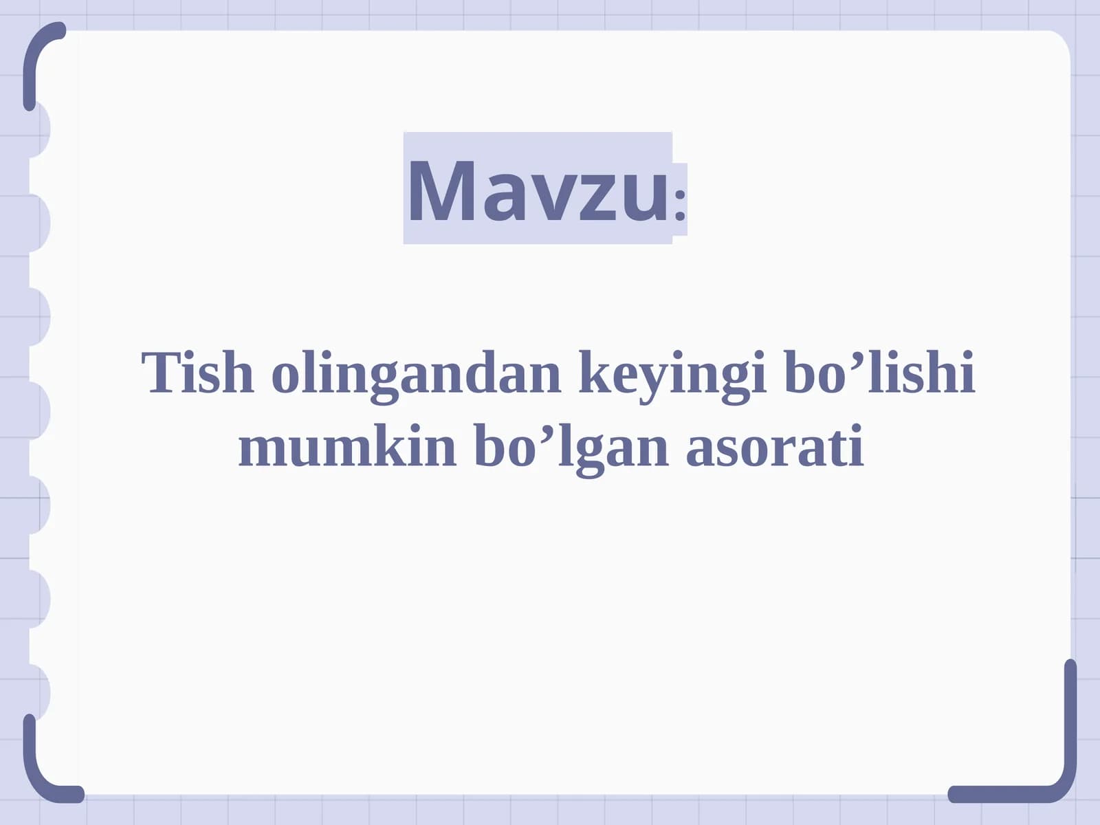 Tishlarni olib tashlash