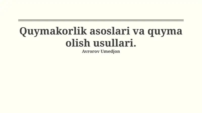 Plastik ommaviy quyish usullari