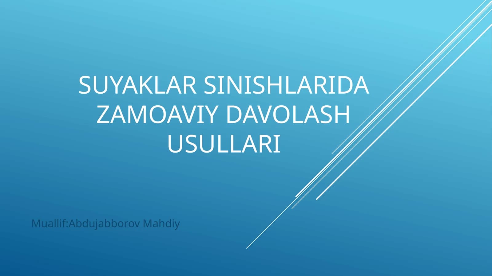 Suyaklar sinishlarida zamoaviy davolash usullari