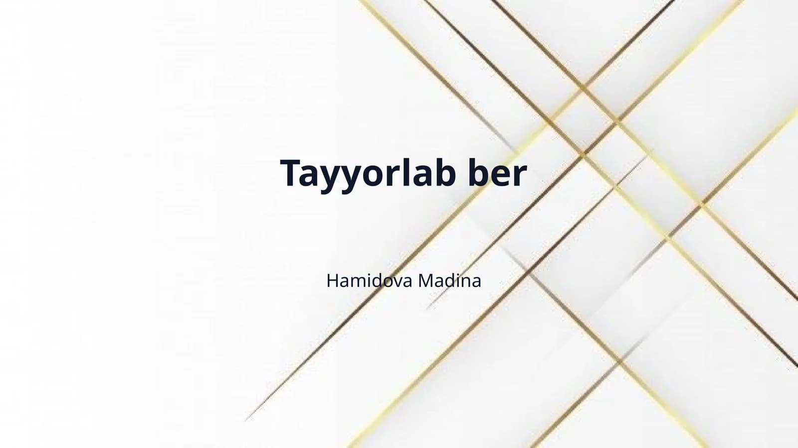 Tayyorlab ber