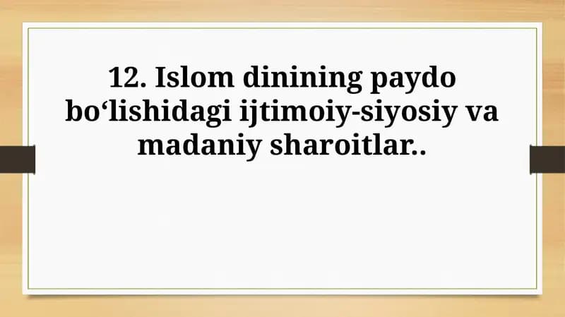 Arabistonning Islomgacha bo'lgan ijtimoiy tuzilishi