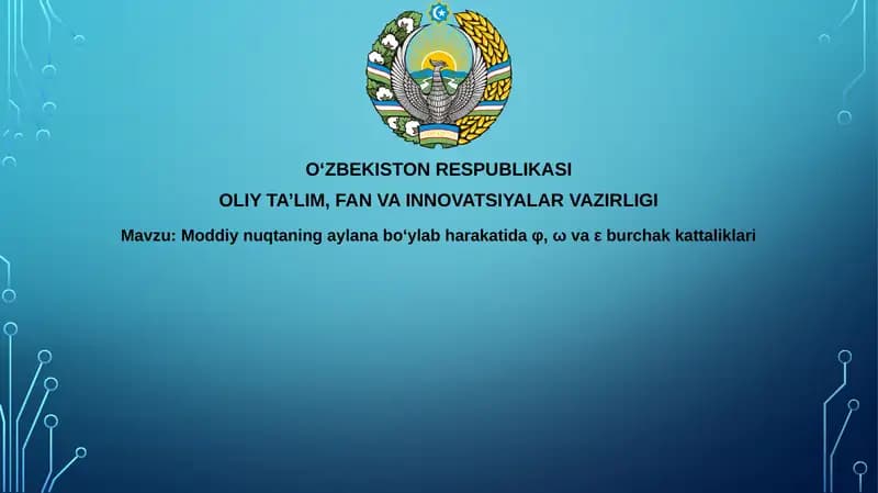 Moddiynuqtaning aylanish harakati