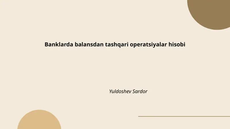 Balansdan tashqari operatsiyalar hisobi