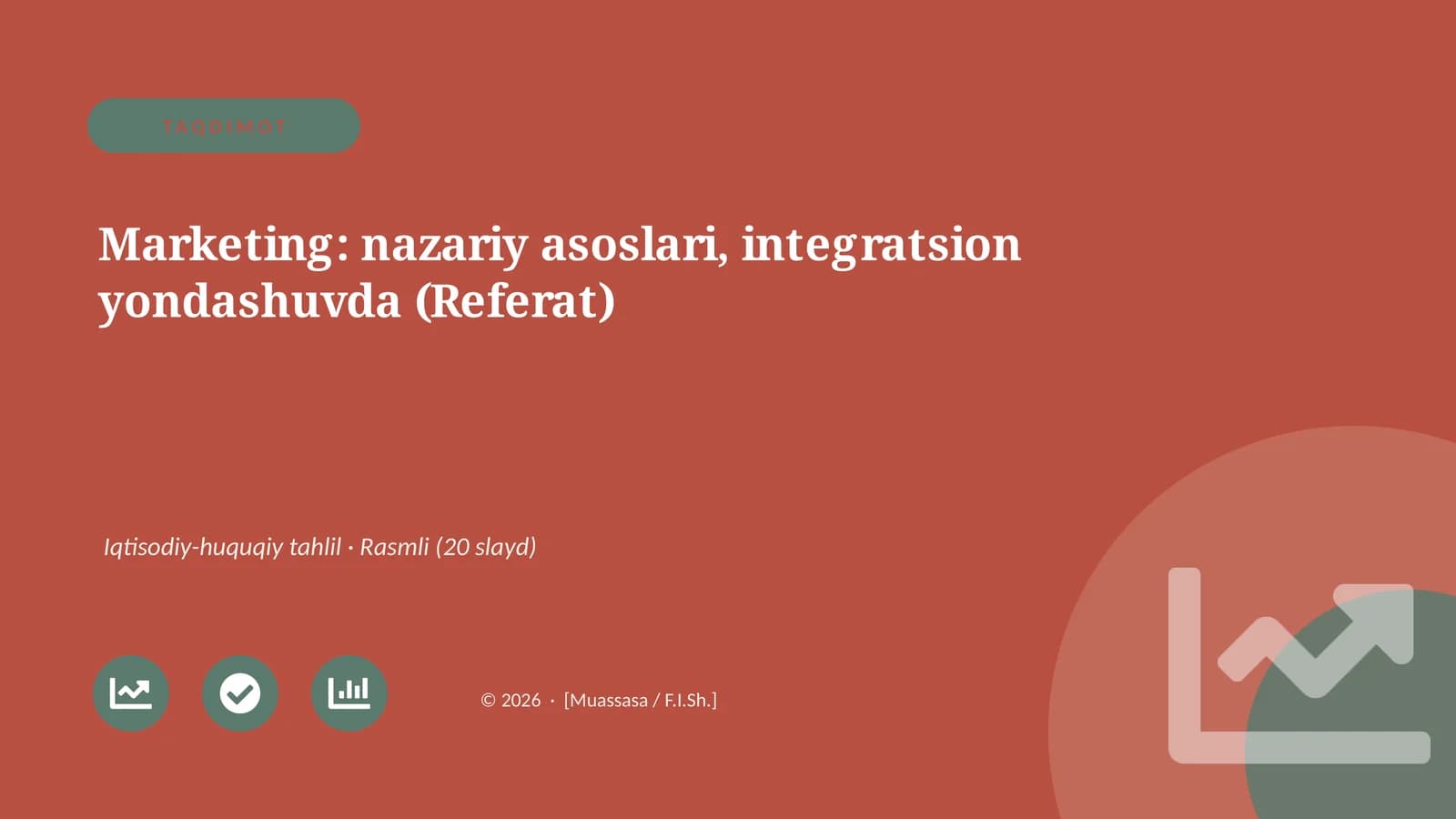 Marketing: nazariy asoslari, integratsion yondashuvda (Referat)