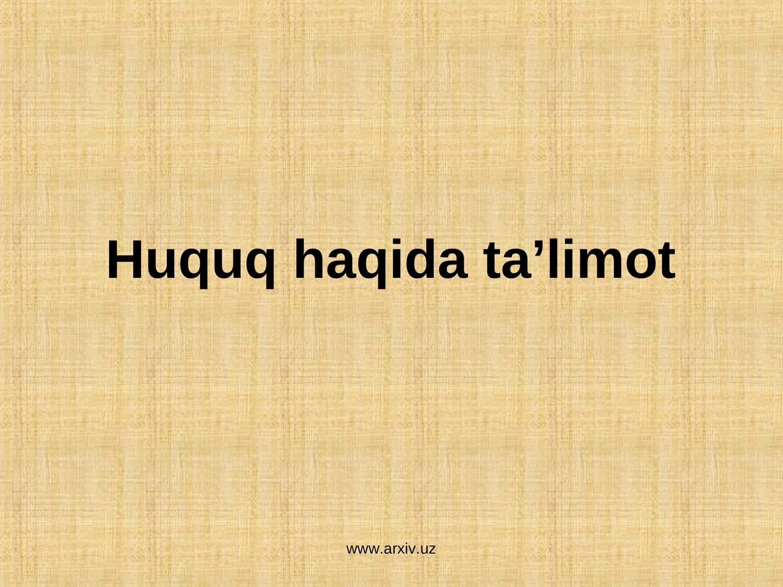 Huquq haqida ta’limot