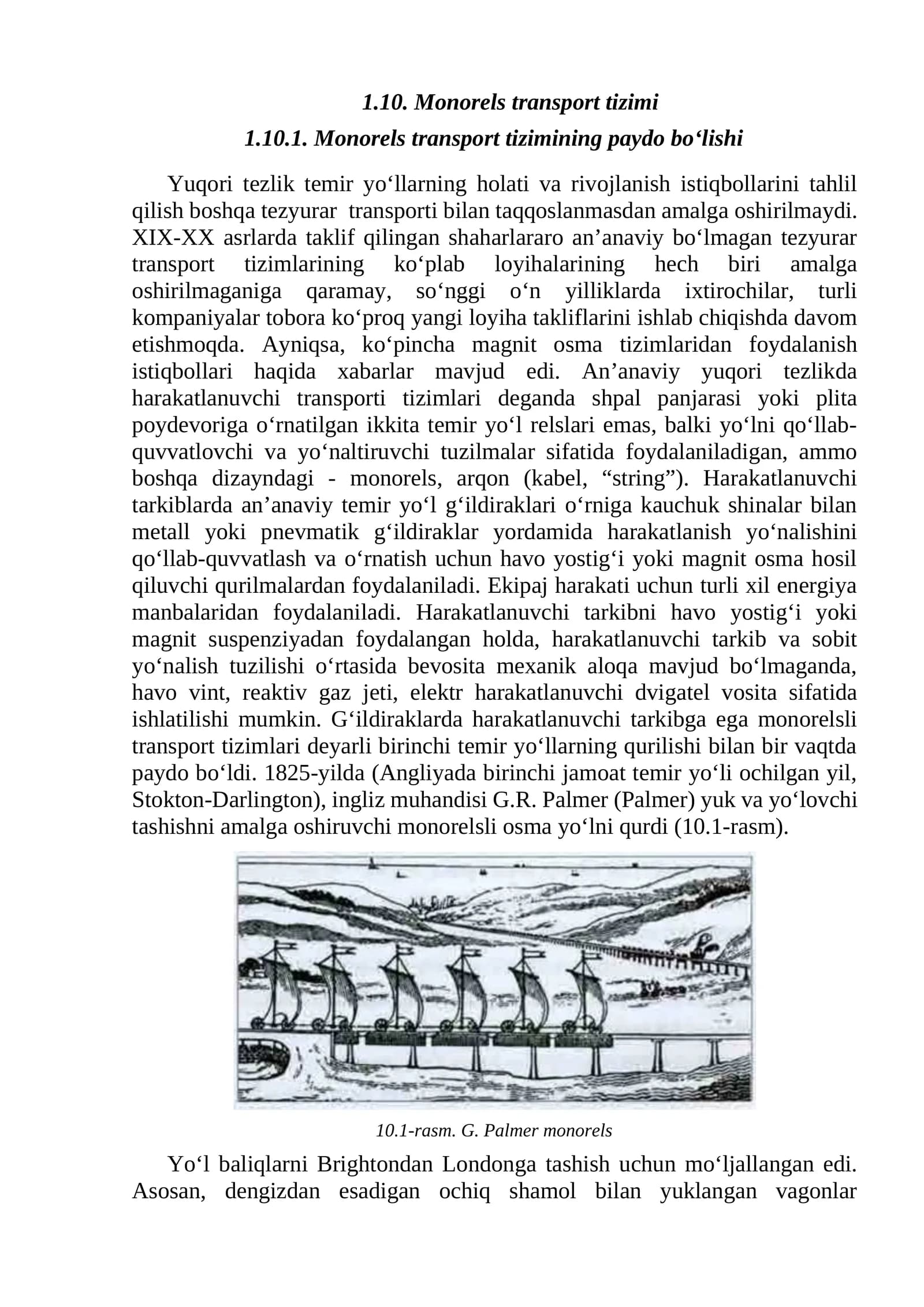 Monorels trаnsport tizimi