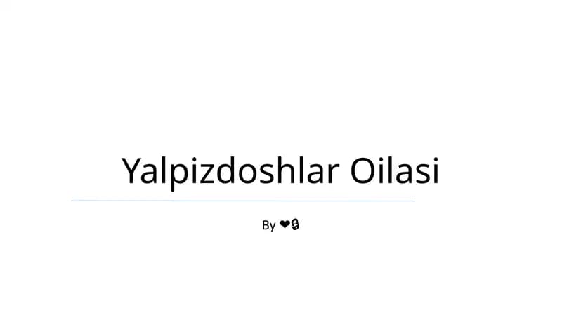 Yalpizdoshlar Oilasi