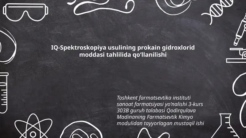 IQ-Spektroskopiya usulining prokain gidroxlorid moddasi