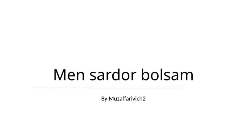 Men sardor bolsam