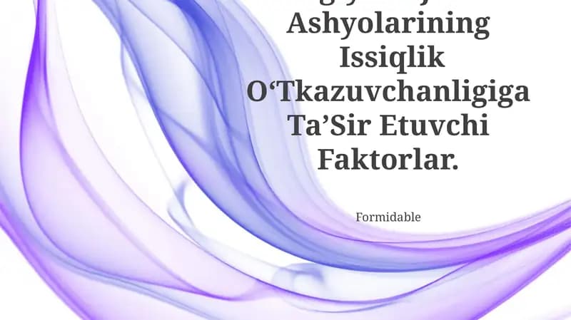 Issiqlik O‘Tkazuvchanligi