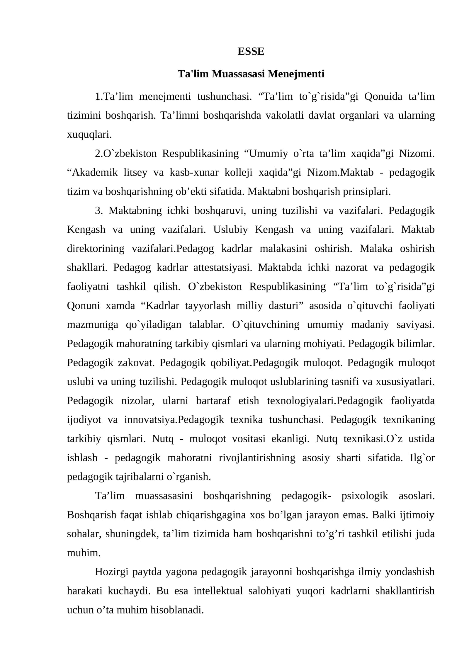 Ta'lim Muassasasi Menejmenti