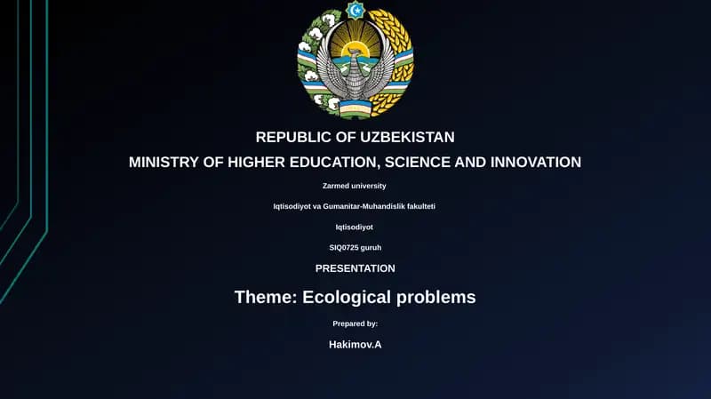 Ecological problems Presentation