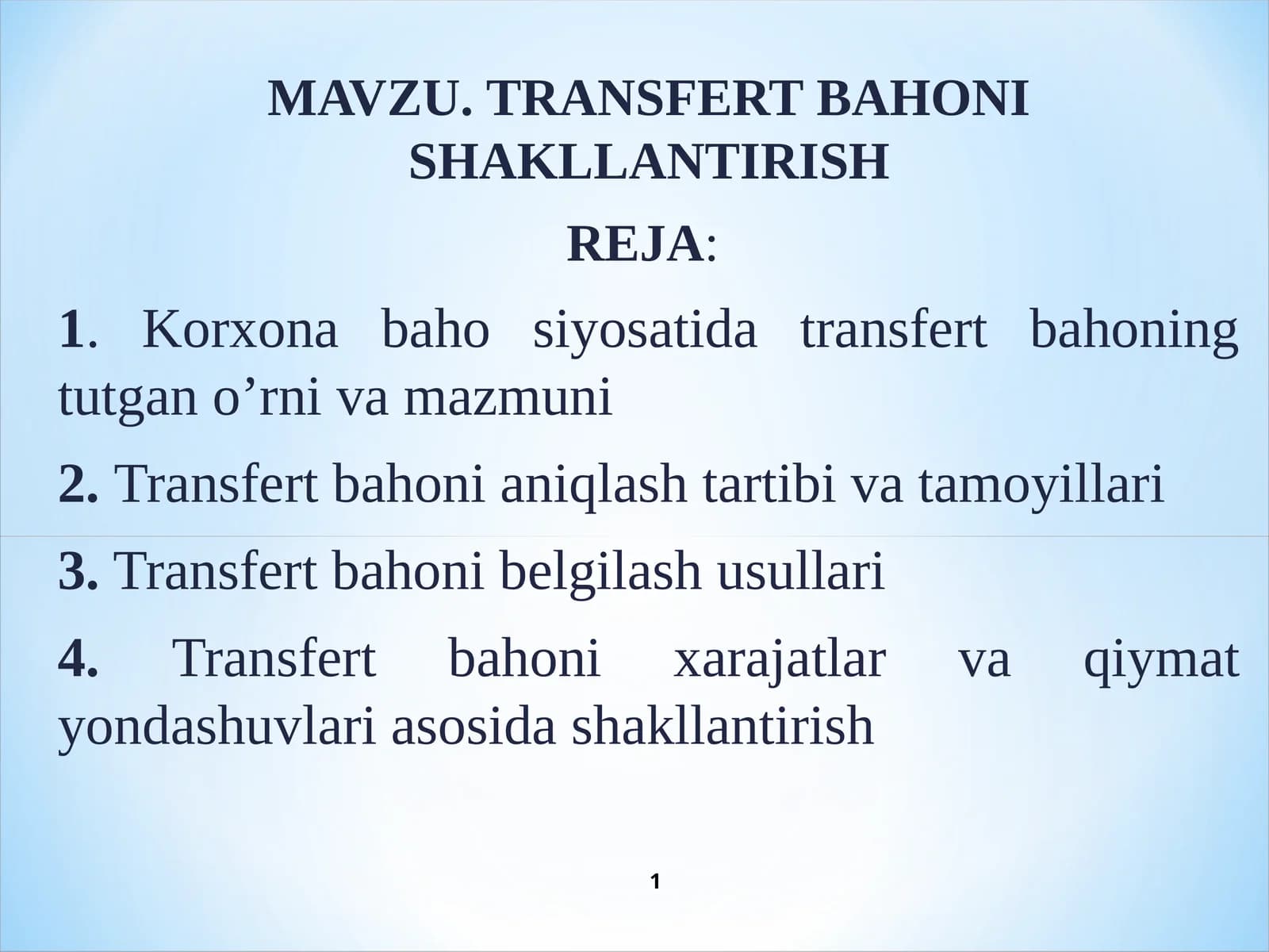 TRANSFERT BAHONI SHAKLLANTIRISH