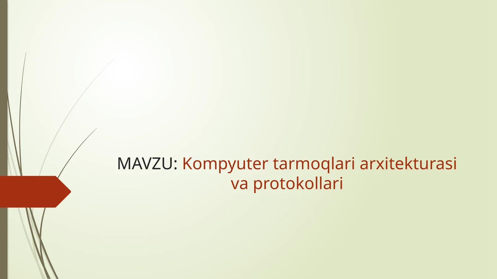 Kompyuter tarmoqlari arxitekturasi va protokollari