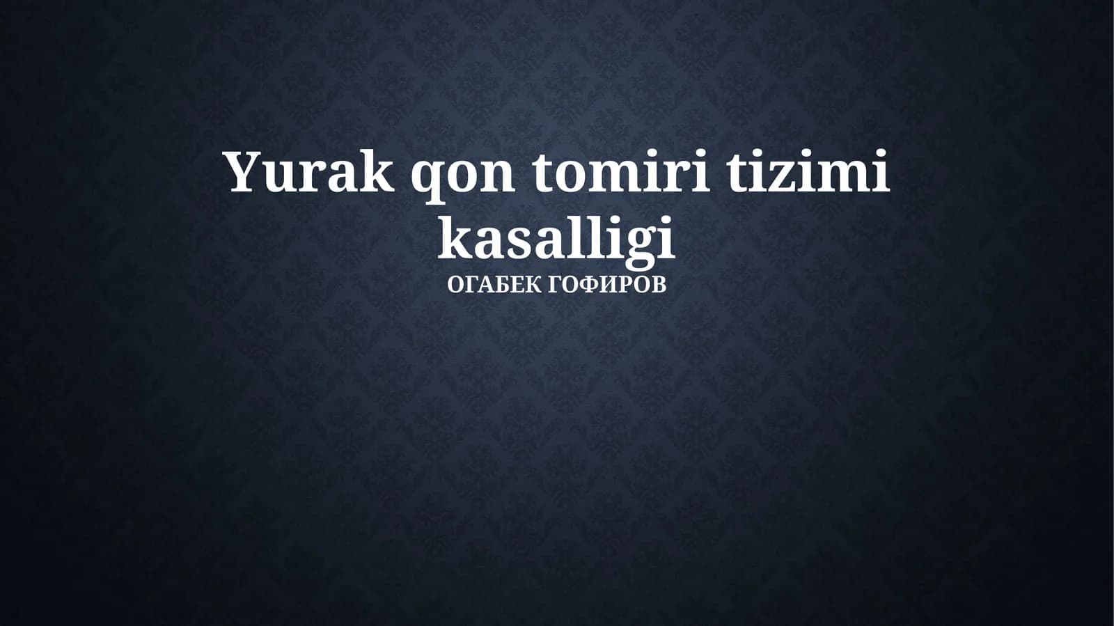 Yurak-qon tomiri tizimi kasalligi