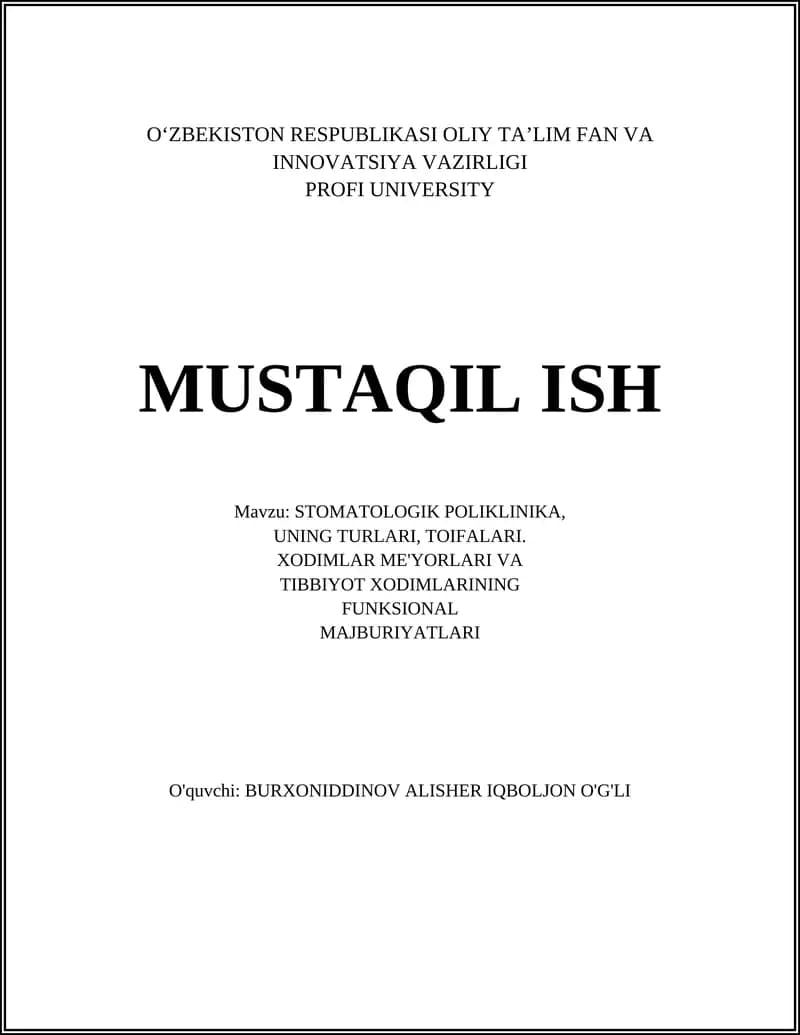 STOMATOLOGIK POLIKLINIKA