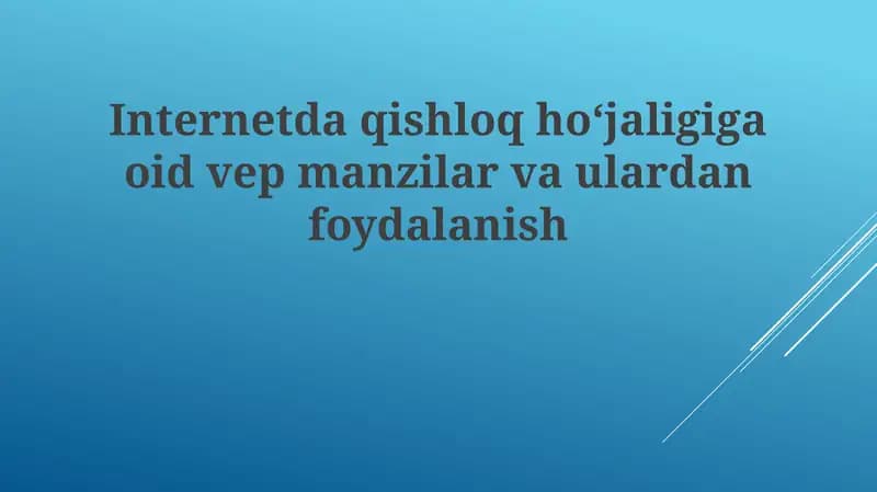 Qishloq xoʻjaligi veb-saytlari