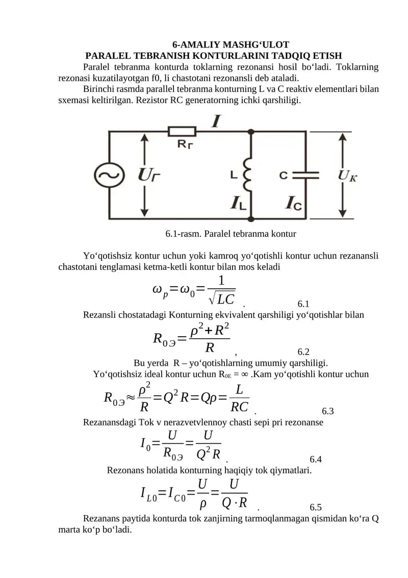 PARALEL TEBRANISH KONTURLARINI TADQIQ ETISH