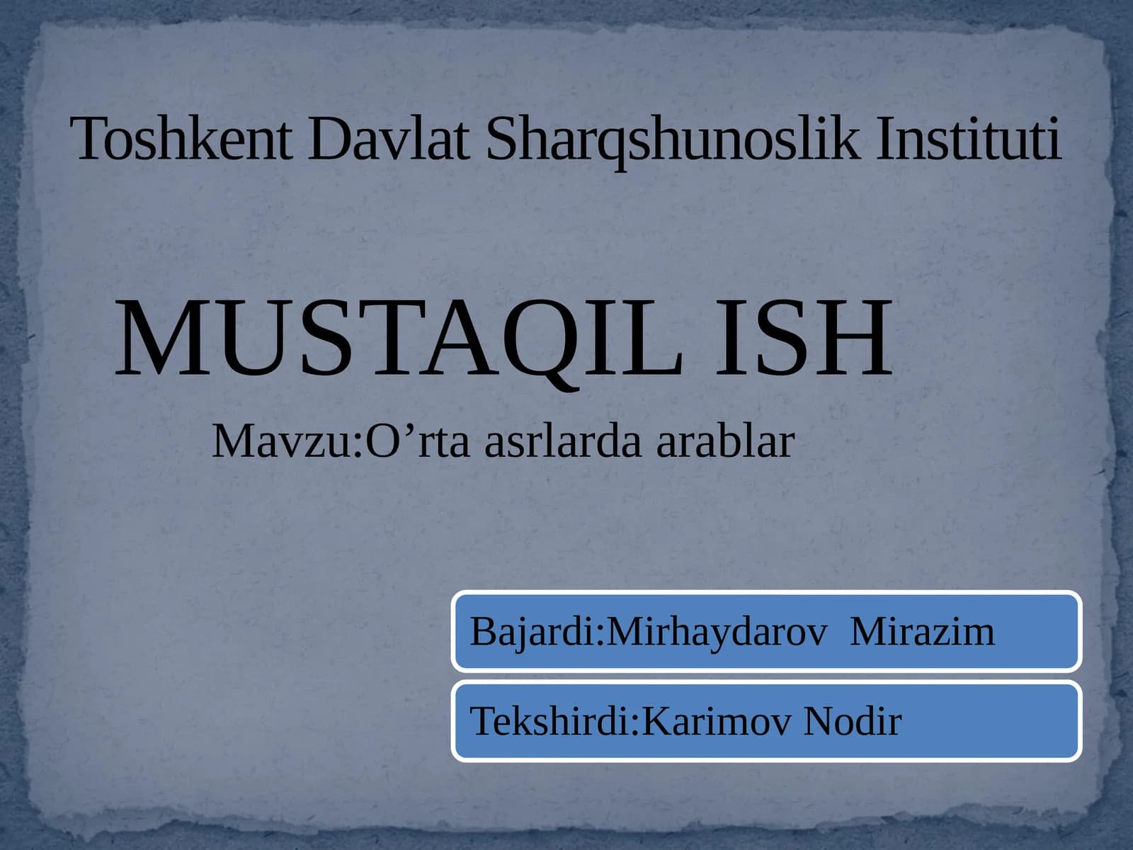O’rtaasrlarda arablar