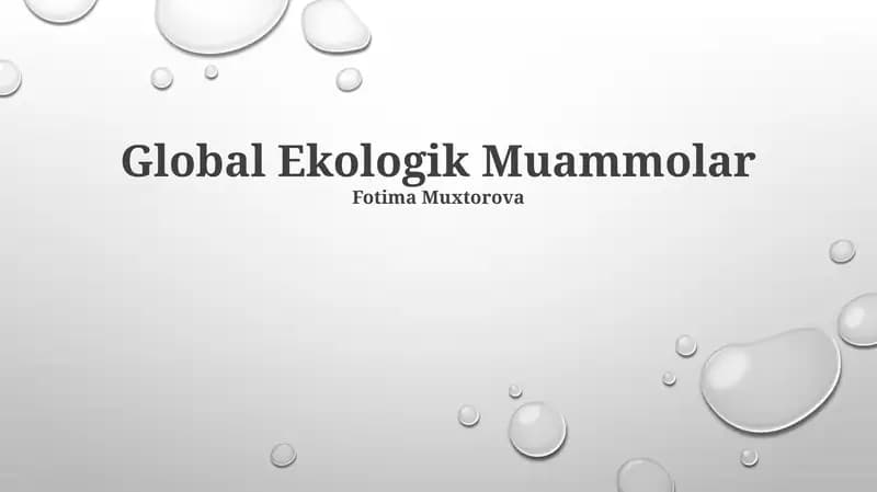 Global Ekologik Muammolar
