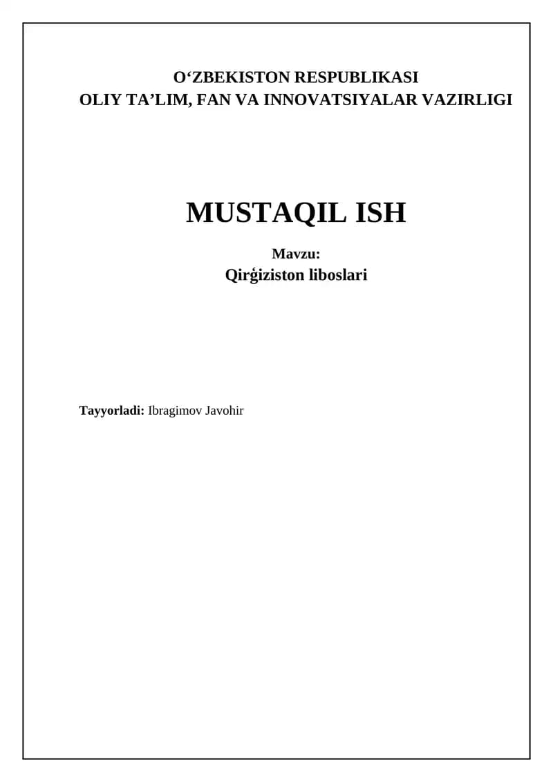 Qirģiziston liboslari