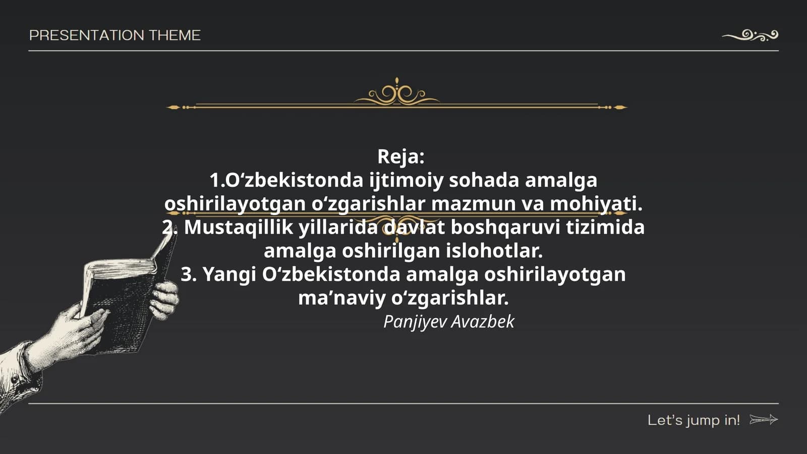 Oʻzbekistonda ijtimoiy sohada amalga oshirilayotgan oʻzgarishlar mazmun va mohiyati