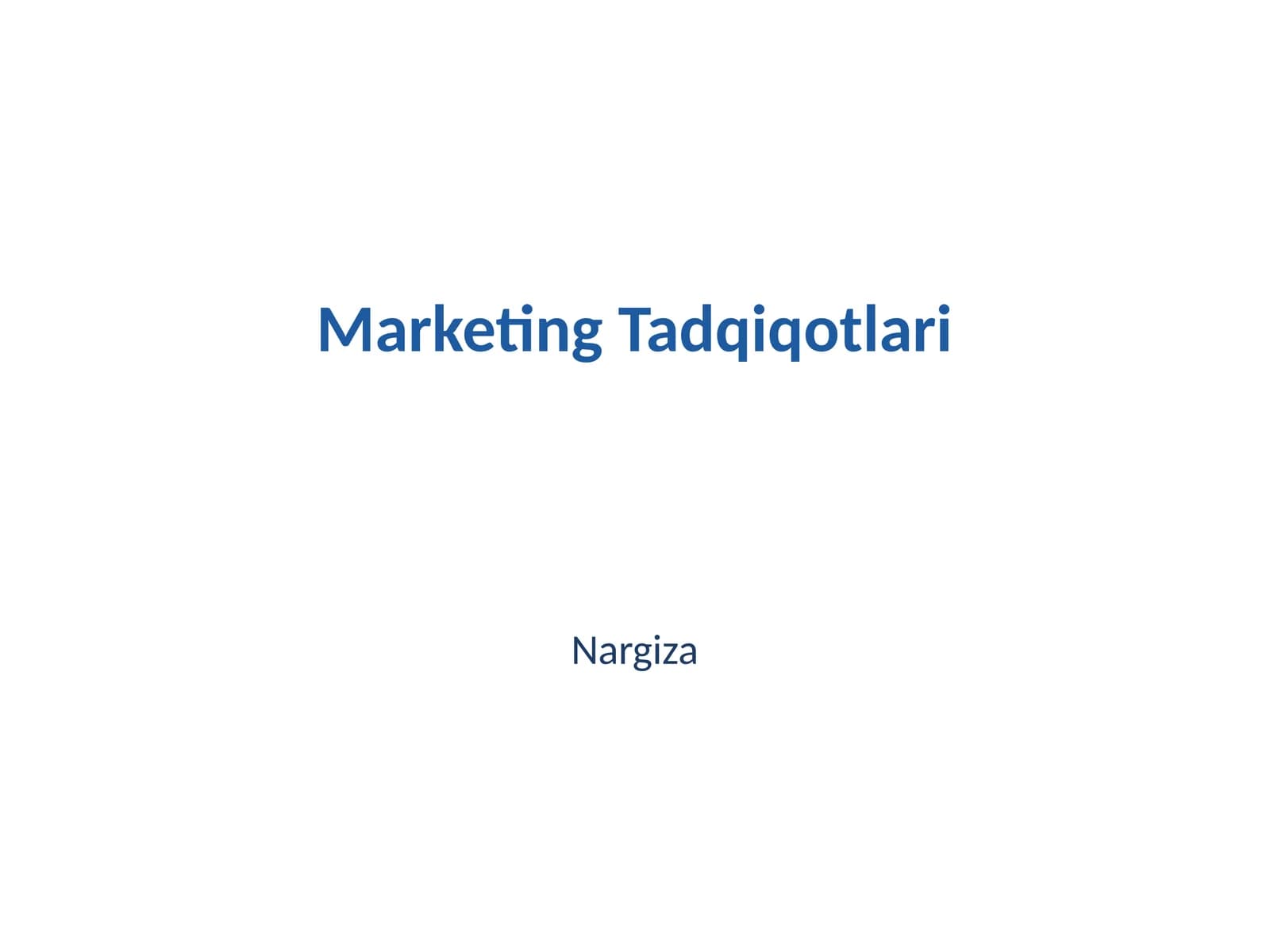 Marketing Tadqiqotlari