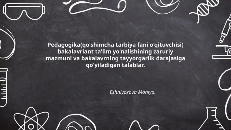 Pedagogika(yo'nalish bilan)