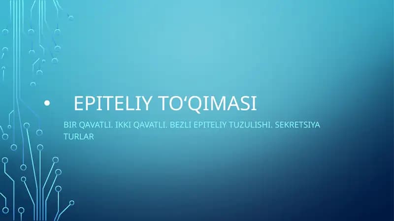 Epiteliy to‘qimasi