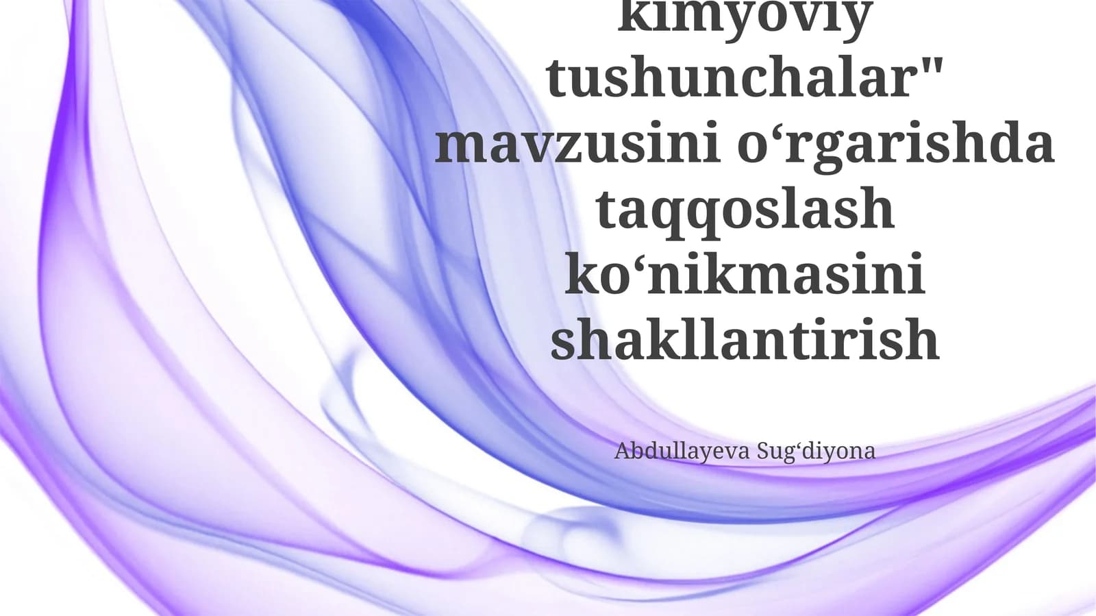 Boshlangʻich kimyoviy tushunchalar
