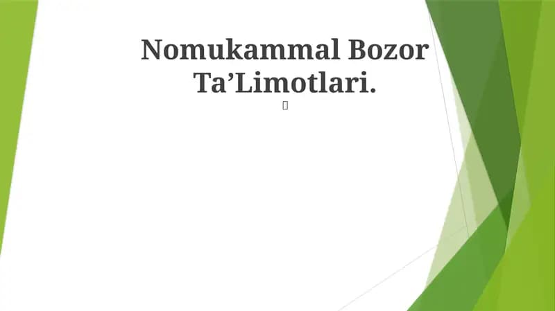 Monopoliya va Oligopoliya