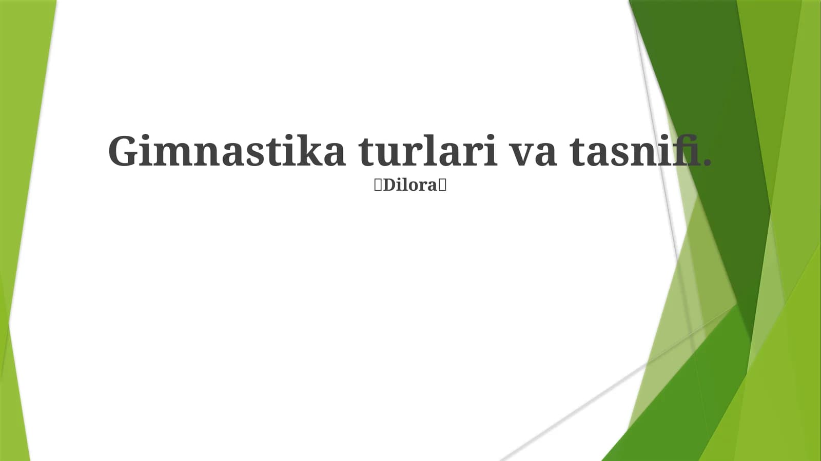 Gimnastika turlari va tasnifi
