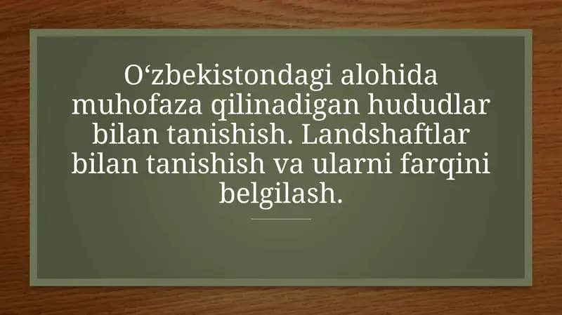 ALOHIDA MUHOFAZA ETILADIGAN TABIIY HUDUDLAR