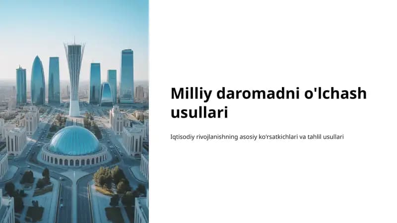 Milliy daromadni o'lchash usullari