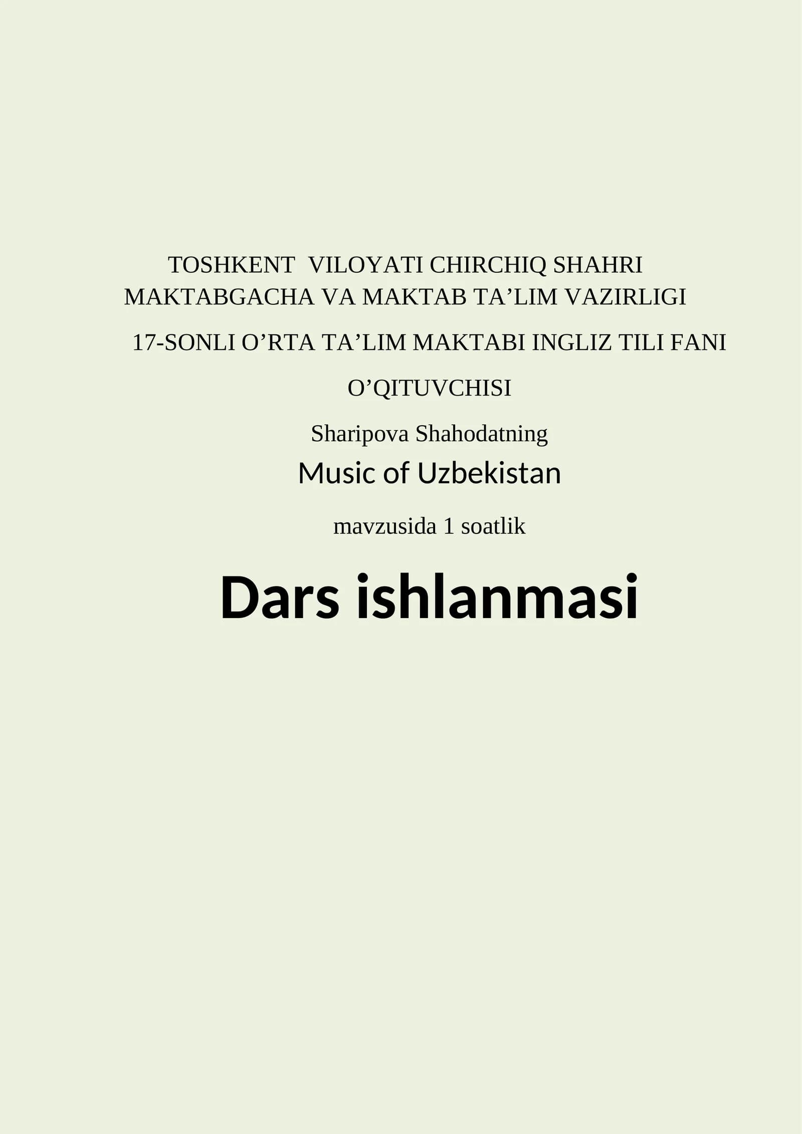 Music of Uzbekistan