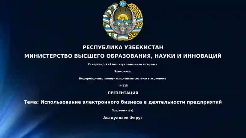 Использование электронного бизнеса в деятельности предприятий