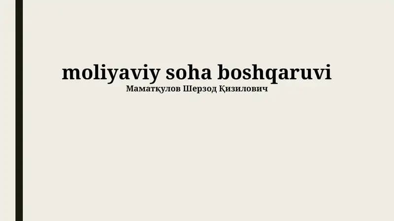 Moliyaviy Sektordagi Axloqiy Muammolar