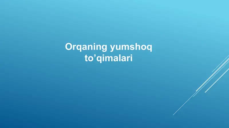 Orqaning yumshoq to’qimalari Yuza to’qimalar